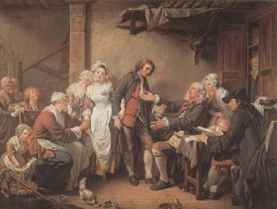 Jean Baptiste Greuze L'Accordee du Village (mk08) France oil painting art